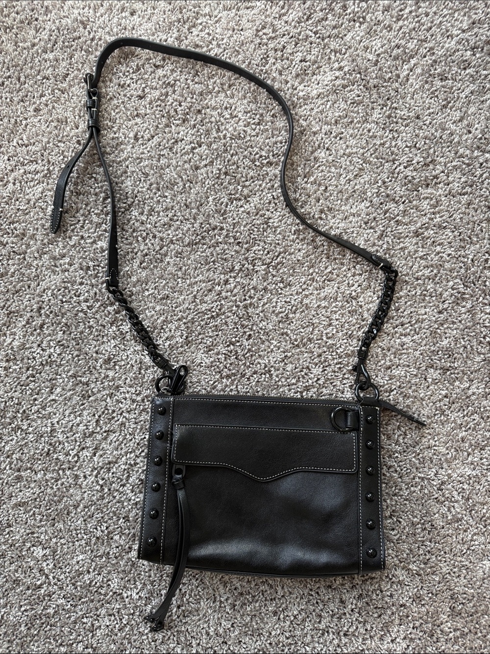 Rebecca Minkoff Black Stud-Trim Crossbody Bag